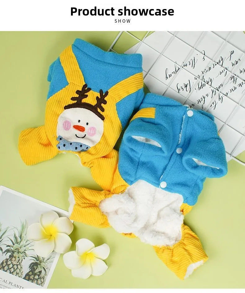 Cat Clothing for Winter Thick Four-legged Coat for Warmth