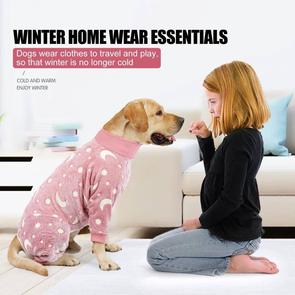 Warm Fleece Puppy Dog Pajamas Pet Overalls Costumes For Small - Large Dogs