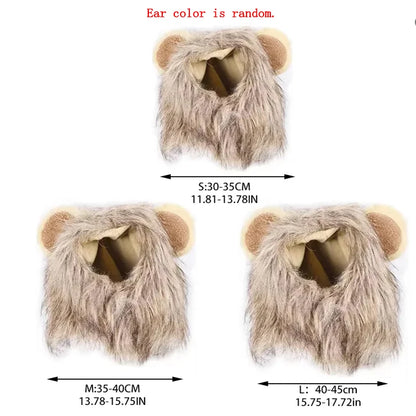 Cat Hairpiece Humorous Lion Mane Headgear for Small Dogs and Cats, Adjustable
