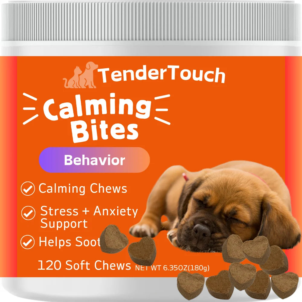 120 Chews - 1 Pack(1 x 180g/6.35oz) 180g/6.35oz - TenderTouch Calming for Dogs - Help Natural Dog Anxiety  for Everyday Stress