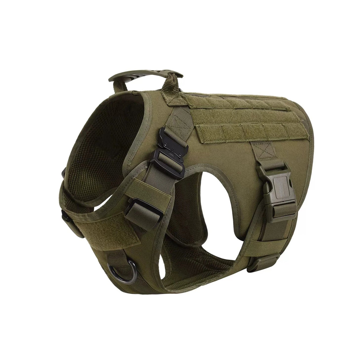Tactical Dog Harness Collar/Harness and Leash Molle Pouches For Medium Large & Dogs