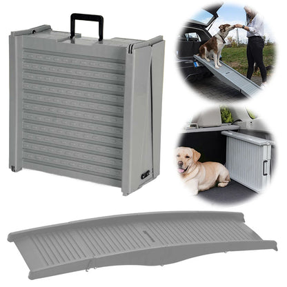 Folding Portable Pet Stair Ramp Non-Slip Rug Surface Dog SUV & Truck Ramp 59x15.8 Inch