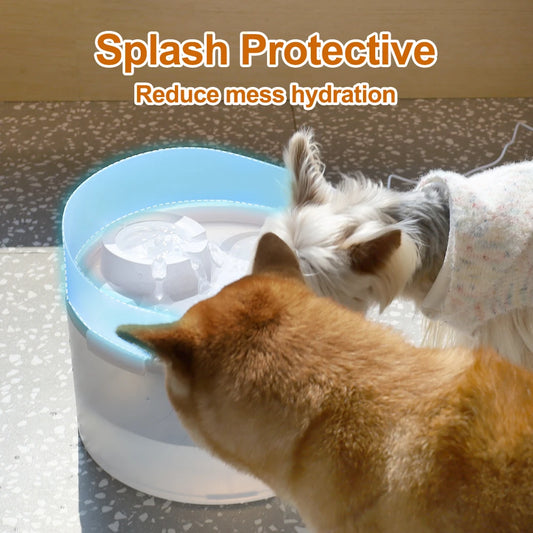 2 Gallon White Dog Water Fountain For Large Medium Dogs