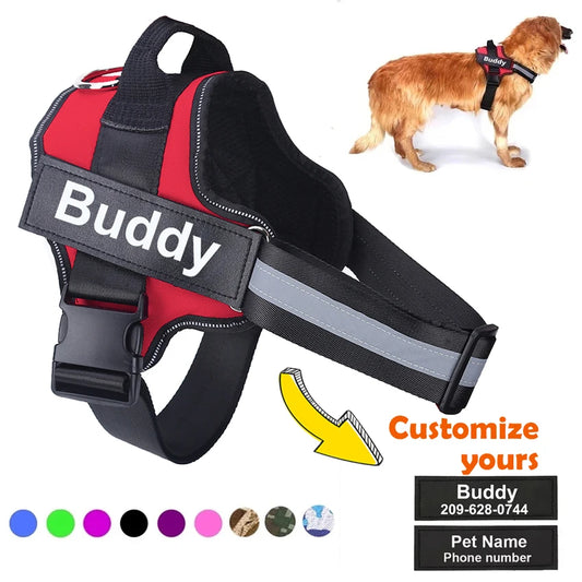 Personalized Dog Harness, NO PULL, Reflective, Breathable Harness Vest For Small - Large Dogs
