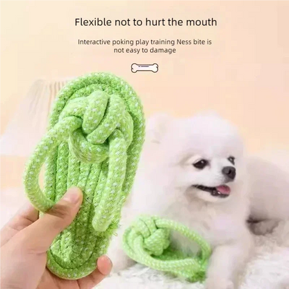 Pet Cotton Rope Slipper Knot Toy For Dogs, Interactive Chew Toy, Teeth Cleaner