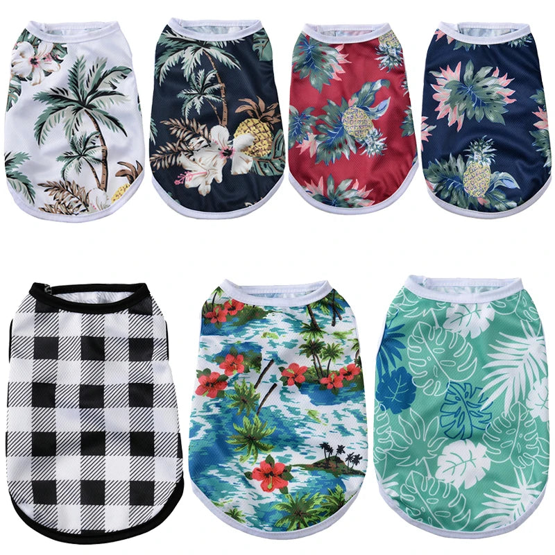 Summer Clothes Breathable Vest For Small Dogs & Cats Costume, Beach Style Fashion T-shirt