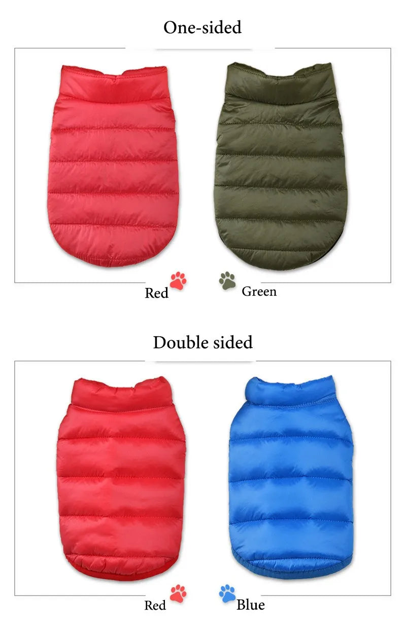 Double Sided Dog Coat Winter Warm Pet Dog Clothes For Small & Medium Dogs
