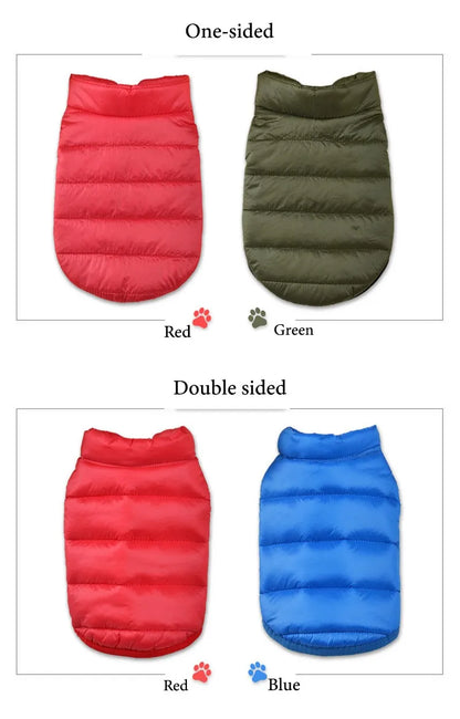 Double Sided Dog Coat Winter Warm Pet Dog Clothes For Small & Medium Dogs