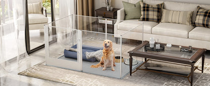 1Pc Large Acrylic Dog Playpen Cage  with Waterproof Fertility Pad