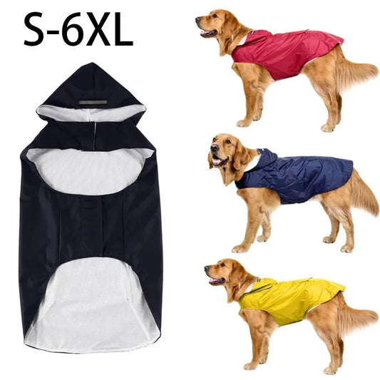 Dog Raincoat Jacket Clothes Reflective Waterproof Rain Poncho