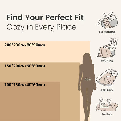 ROSEKIND Blankets 3 Size for Bed, Soft & Warm Fleece Throw, Decorative and striped flannel fleece blanket