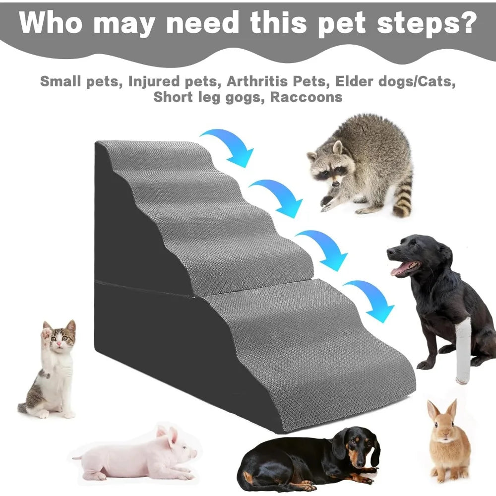 Dog Stairs for High Beds 30-36 inches Tall, 6-Step Pet Stairs/Steps for Small Large Dogs