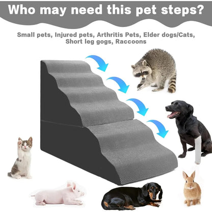 Dog Stairs for High Beds 30-36 inches Tall, 6-Step Pet Stairs/Steps for Small Large Dogs