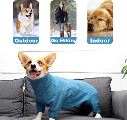 Dog Clothes Soft Fleece Pullover Pajamas For Small, Medium & Large Dogs, Warm Winter Coat