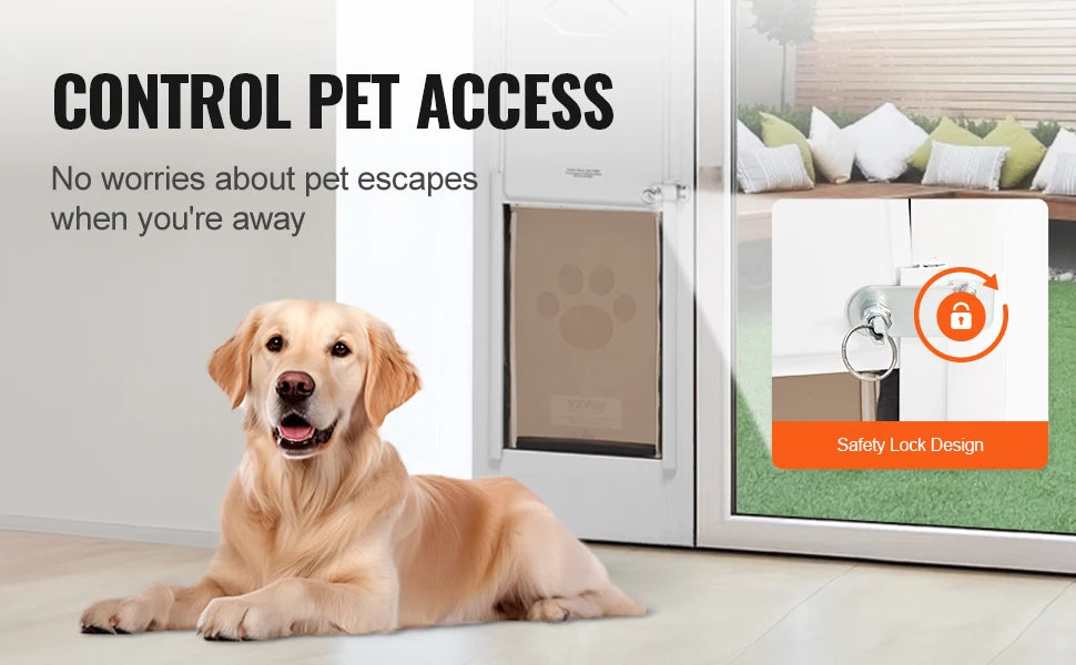 Dog Door Sliding Glass Door Adjustable Height Doggy Door Sliding Doors Aluminum Frame Tempered Glass Pet Door