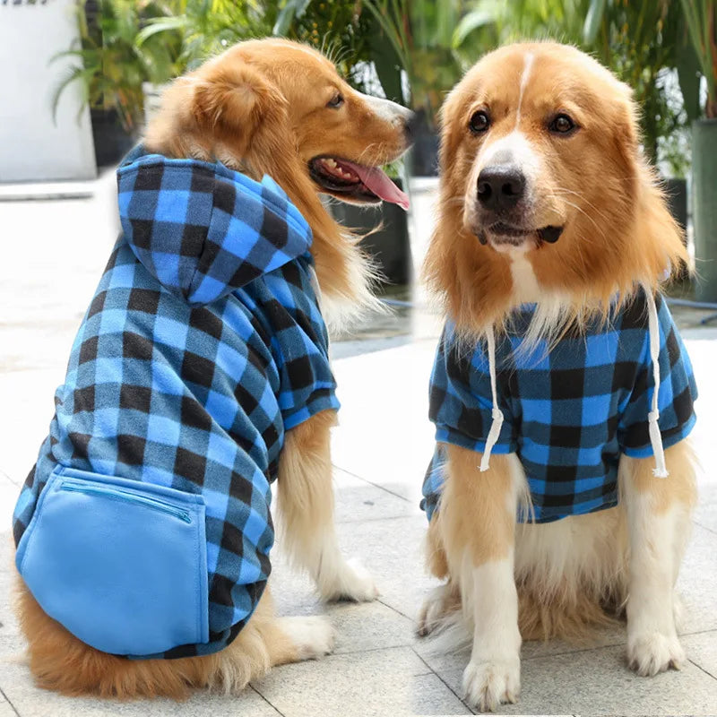 Dog Winter Coat, Pet Jacket Plaid Reversible  for Small, Medium or Large Dogs