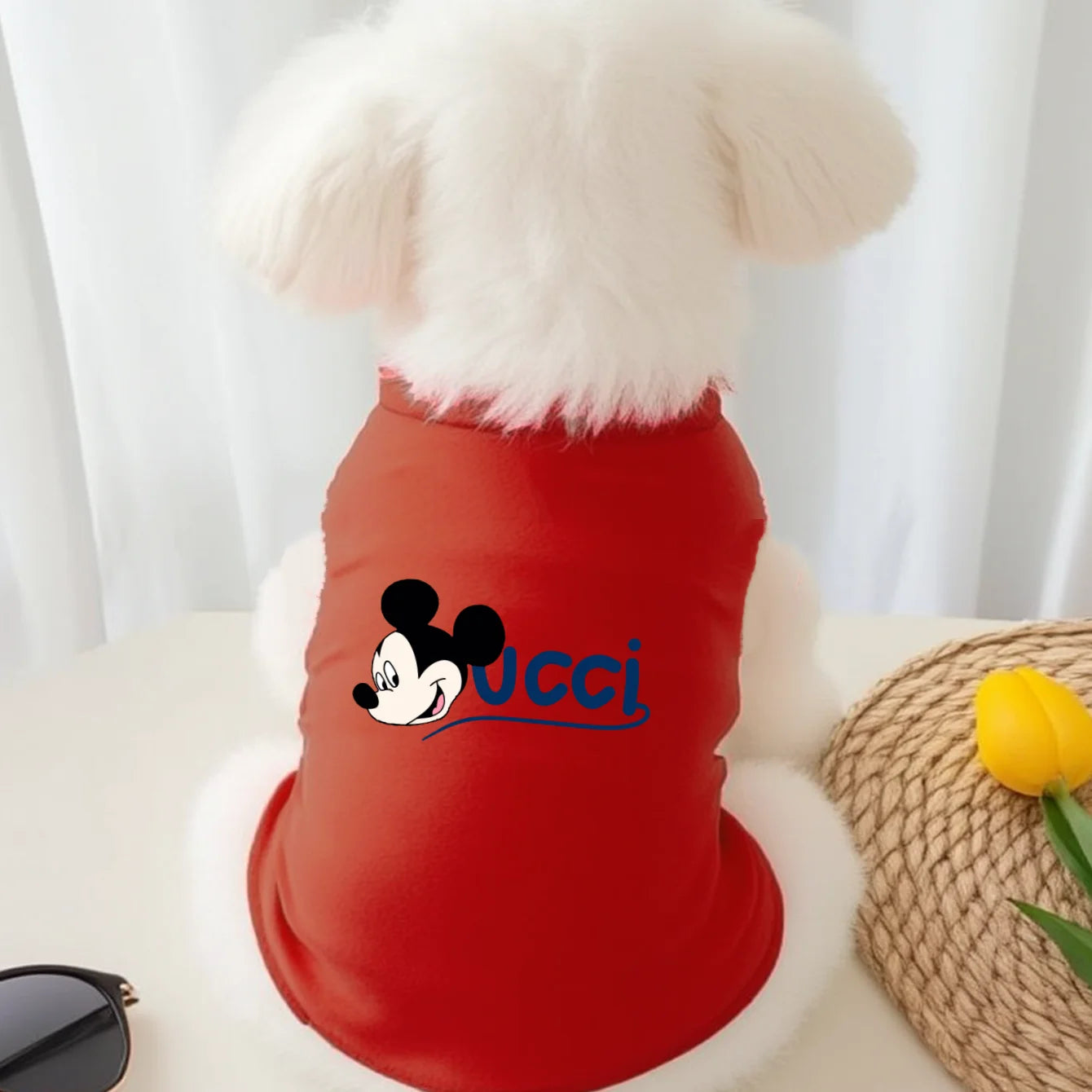 1pc   Mickey minimalist print printed pet vest, soft and breathable pet sleeveless T-shirt
