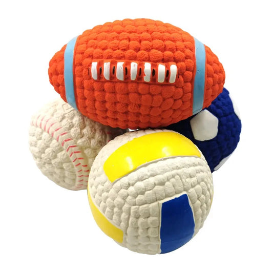 Soft Pet Ball Squeaky Toys For Small - Large Dogs, Latex, Tooth Cleaning Training Toys