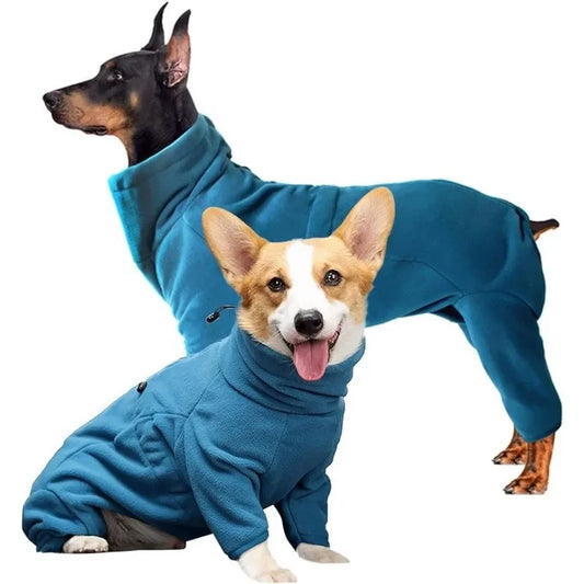 Dog Clothes Soft Fleece Pullover Pajamas For Small, Medium & Large Dogs, Warm Winter Coat