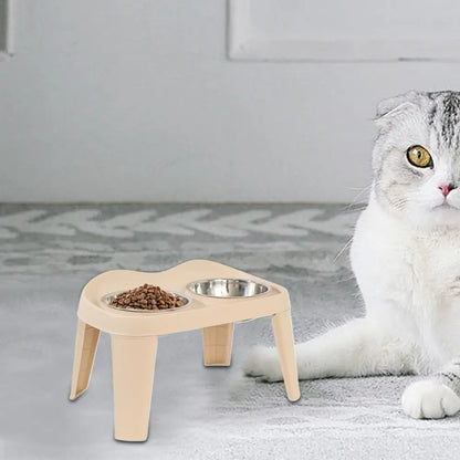 Elevated Dog Feeder, foldable Raised Stand with Double Stainless Steel Food Water Bowls for Small Medium Large Dogs