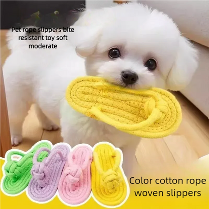 Pet Cotton Rope Slipper Knot Toy For Dogs, Interactive Chew Toy, Teeth Cleaner