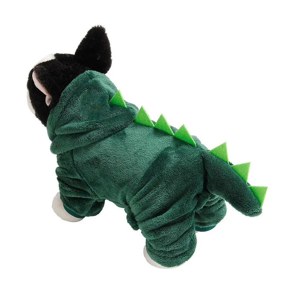 Dog Dinosaur Design Costume or Cat Dog Dinosaur Hoodies Soft And Warm