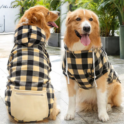 Dog Winter Coat, Pet Jacket Plaid Reversible  for Small, Medium or Large Dogs