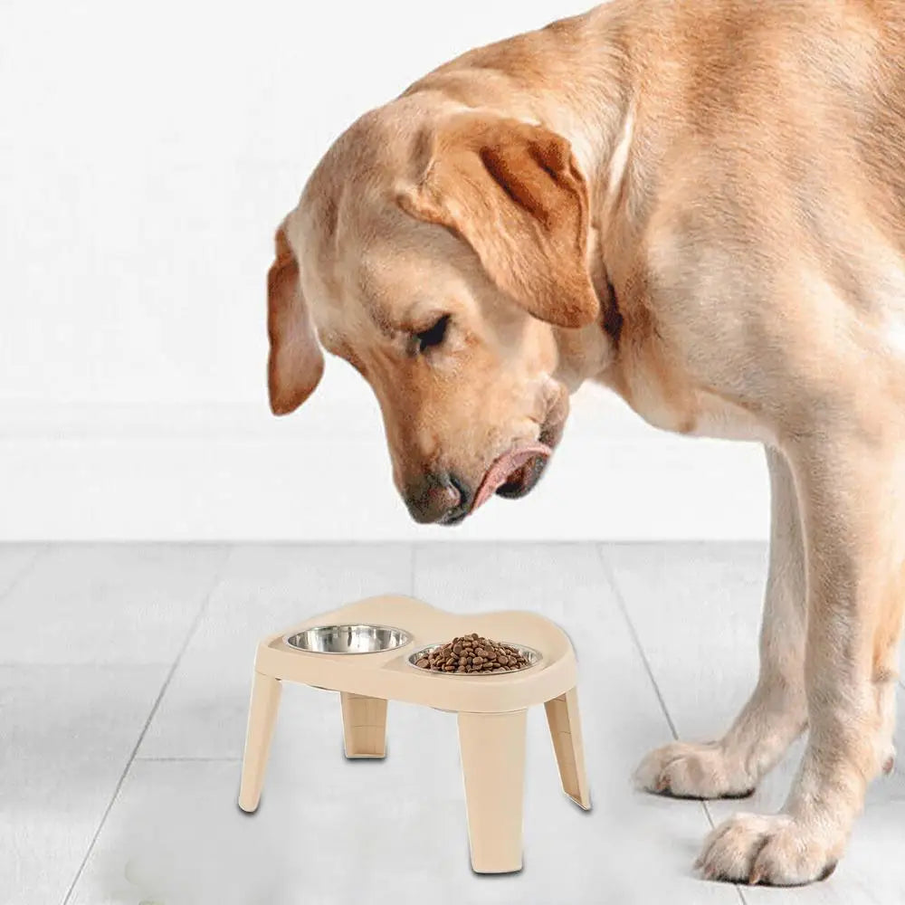 Elevated Dog Feeder, foldable Raised Stand with Double Stainless Steel Food Water Bowls for Small Medium Large Dogs