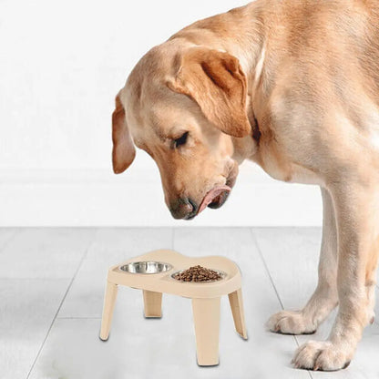 Elevated Dog Feeder, foldable Raised Stand with Double Stainless Steel Food Water Bowls for Small Medium Large Dogs