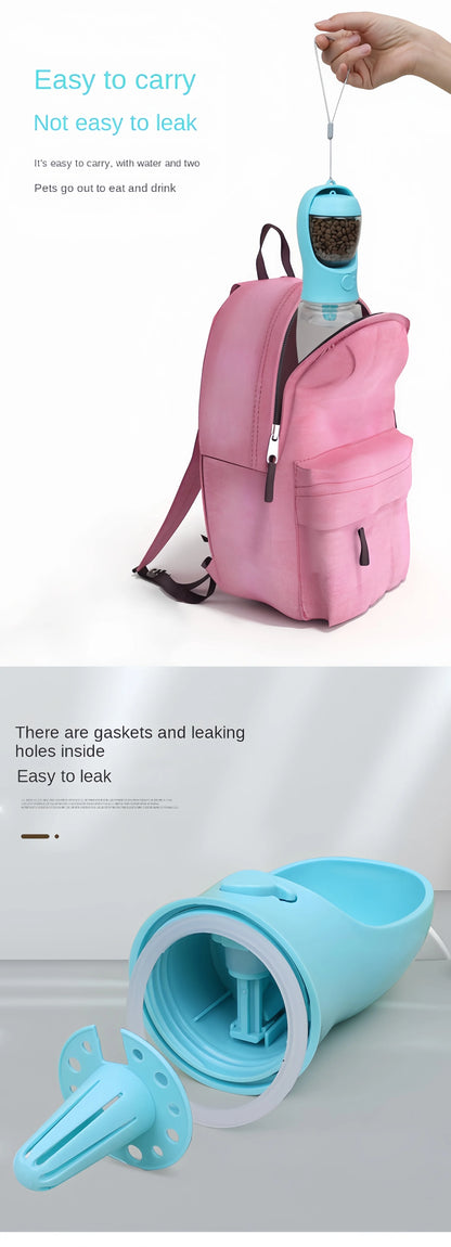 Portable Dog & Cat Water Bottle with Storage Food and Water Container for Travel