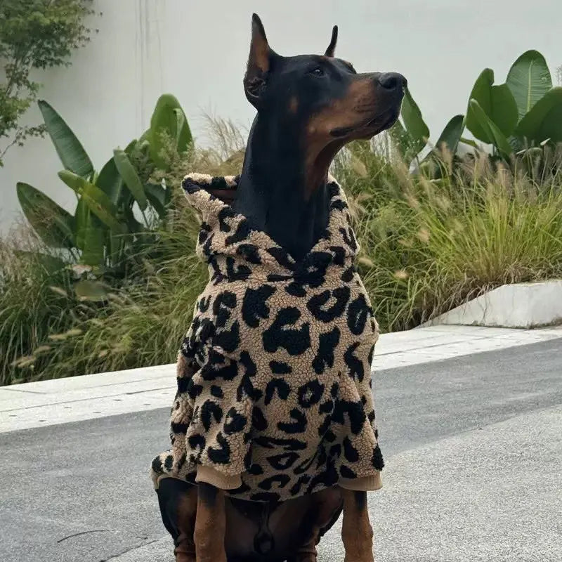 Handsome Big Dog Clothes Winter Warm Lamb Wool Clothes for Medium and Large Dog Hoodies
