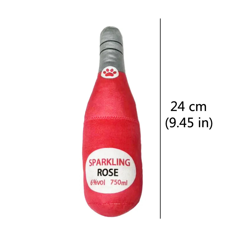 Funny Plush Dog Toys, Beer Bottle Shaped Small - Large Dogs, Squeak Sound, Clean Teeth Chew Toys