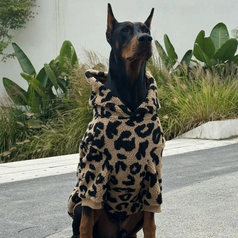 Handsome Big Dog Clothes Winter Warm Lamb Wool Clothes for Medium and Large Dog Hoodies