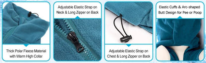 Dog Clothes Soft Fleece Pullover Pajamas For Small, Medium & Large Dogs, Warm Winter Coat