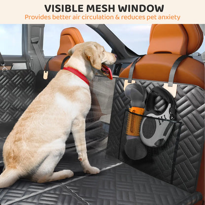 Car Rear Seat Dog Seat Cover, Hard Bottom Rear Seat Extender, Anti-Scratch, Washable