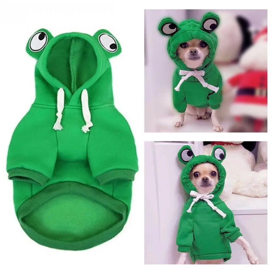 Dog or Cat Green Cute Frog Pet Sweater Pet Dogs Hoodie