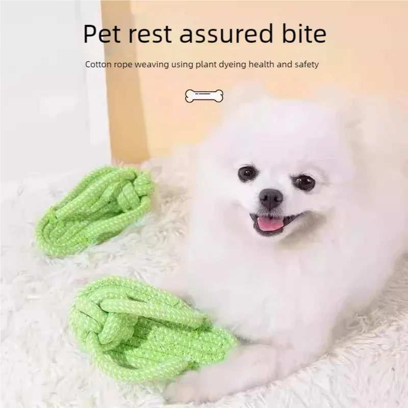 Pet Cotton Rope Slipper Knot Toy For Dogs, Interactive Chew Toy, Teeth Cleaner