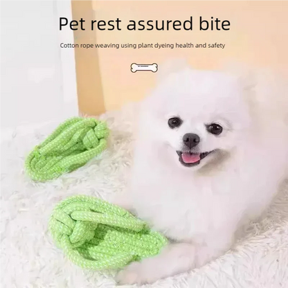 Pet Cotton Rope Slipper Knot Toy For Dogs, Interactive Chew Toy, Teeth Cleaner