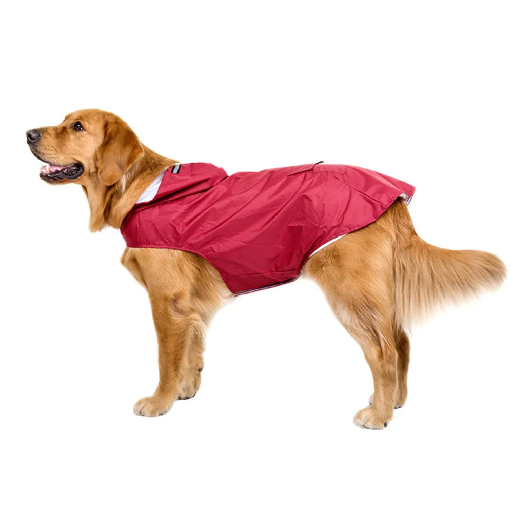 Dog Raincoat Jacket Clothes Reflective Waterproof Rain Poncho