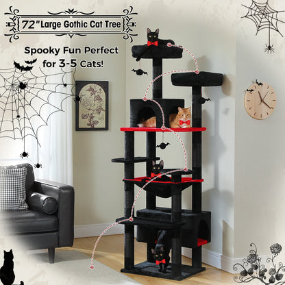 Large Cat Tree and Tower for Indoor Cats With Sisal-Covered Scratching Posts Spacious Hammock Padded Perches and Condos