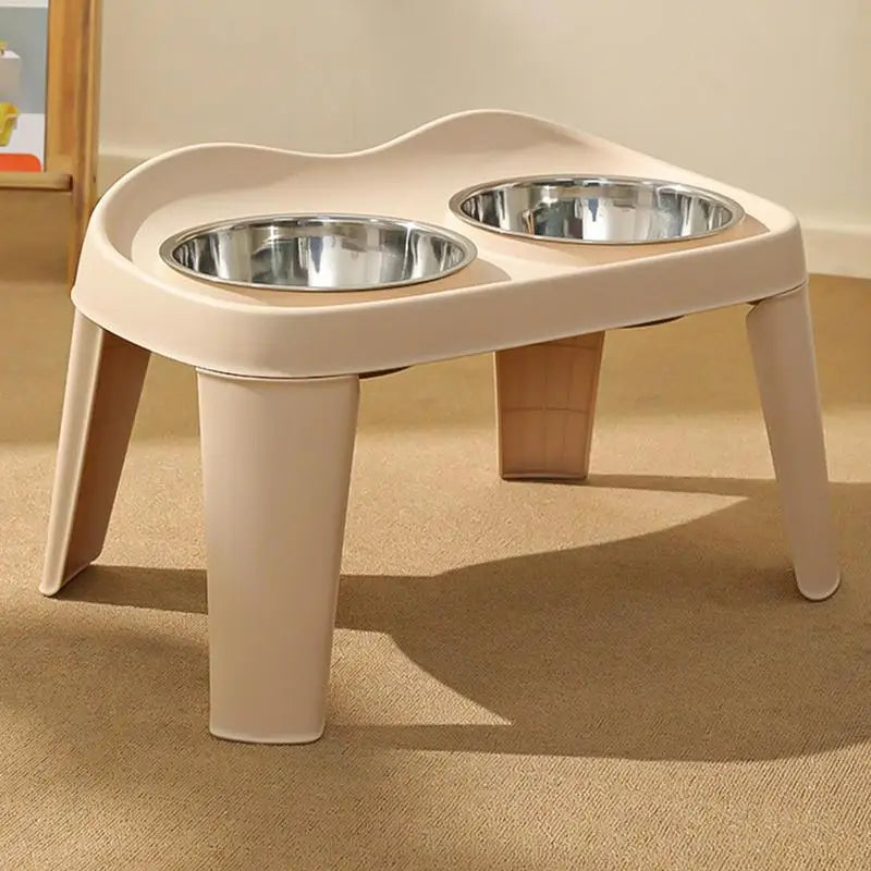Elevated Dog Feeder, foldable Raised Stand with Double Stainless Steel Food Water Bowls for Small Medium Large Dogs