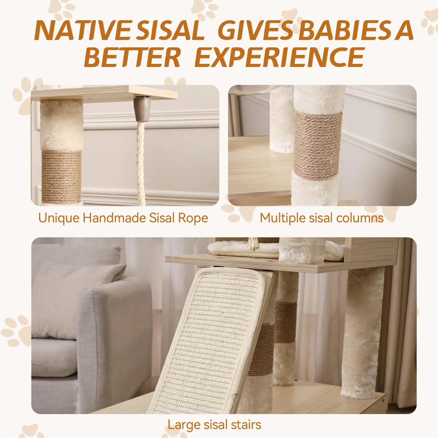 Cat Tree, 66.9-Inch Cat Tower with Litter Box Enclosure, Large Condo with Food Station, Storage, Scratching Posts, Hammock