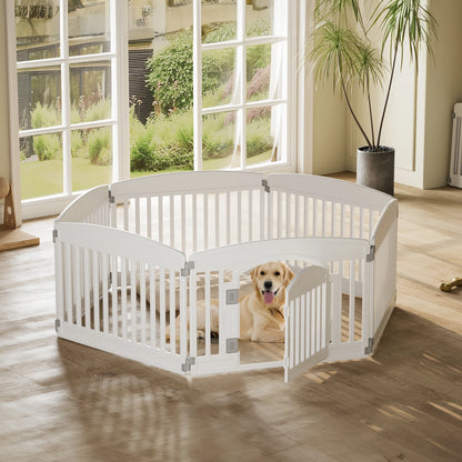Plastic Dog Playpen, 6 Panel, 24IN Expandable Durable Pet Fence for Medium Dogs Indoor / Outdoor, Folding Portable Puppy Playpen