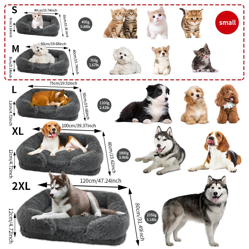 Thickened orthopedic dog bed for large dogs - egg sponge, easy to remove and wash plush cover