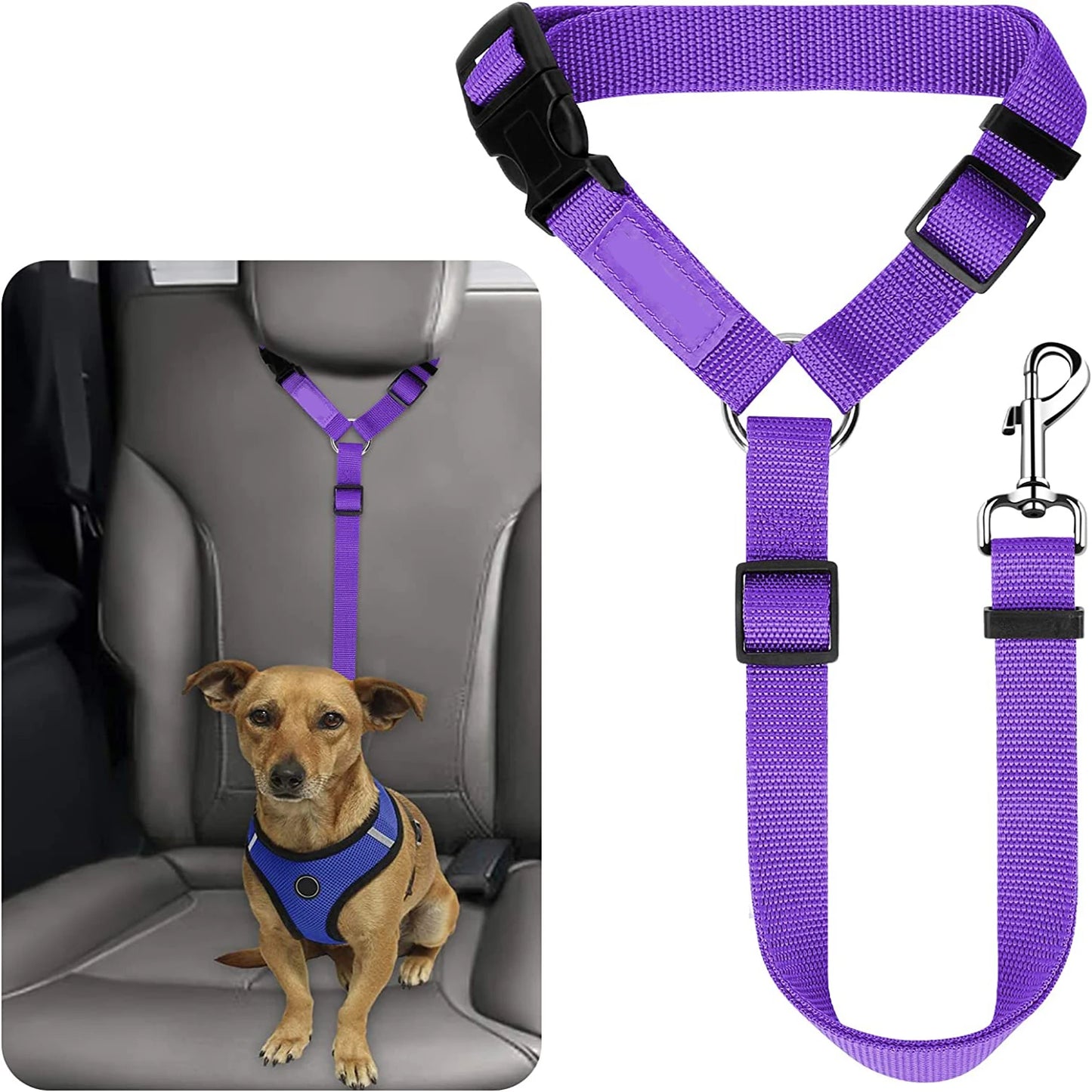 1pc Pet Dog And Cat Seat Belt, Car Headrest Restraint, Adjustable Safety Rope