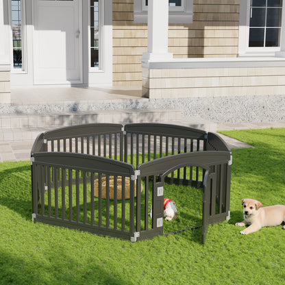 Plastic Dog Playpen, 6 Panel, 24IN Expandable Durable Pet Fence for Medium Dogs Indoor / Outdoor, Folding Portable Puppy Playpen