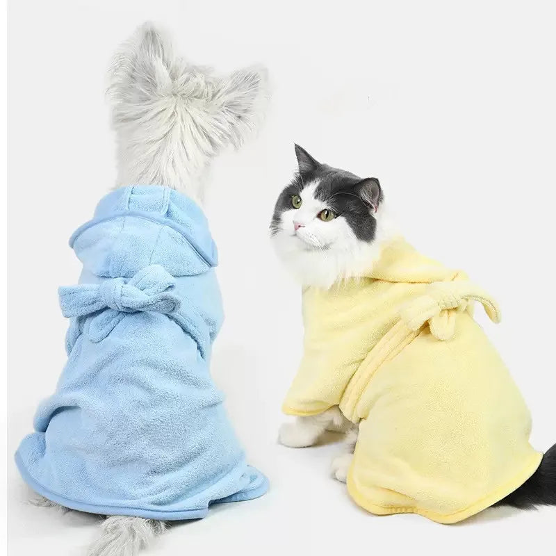 Pet Dog or Cat Towels Bathrobes With Cap Soft Drying Bath Pet For Cat Hoodies Puppy