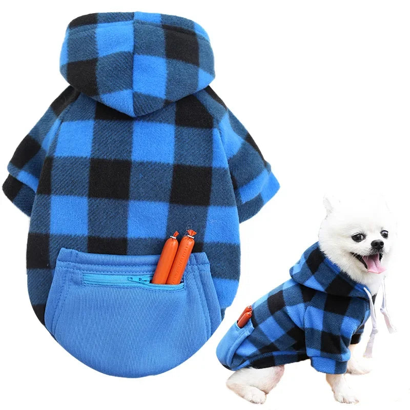 Dog Winter Coat, Pet Jacket Plaid Reversible  for Small, Medium or Large Dogs