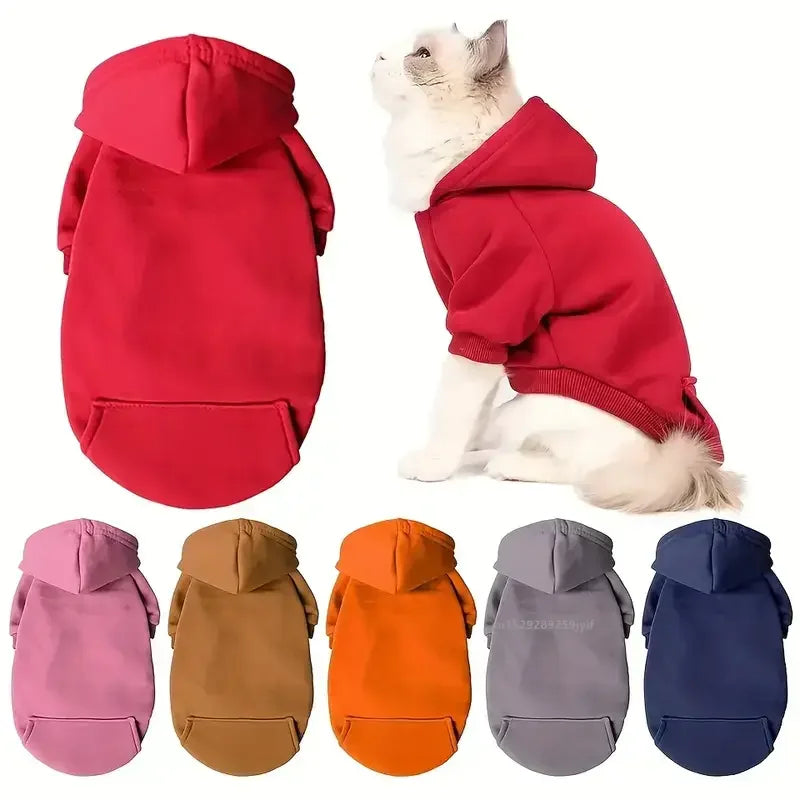 Autumn/Winter Pet Cotton Hooded Sweatshirts for Small Dogs & Cats