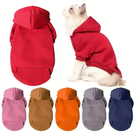 Autumn/Winter Pet Cotton Hooded Sweatshirts for Small Dogs & Cats